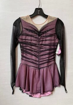 Solitaire Ready To Ship Shadow Color Beaded Skating Dress - Pink