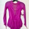 Solitaire Ready To Ship Deep V Lite Beaded Skating Dress - Magenta -Figure Skating Equipment Store IMG 2597