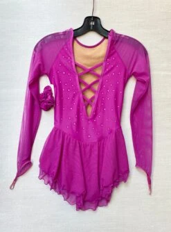 Solitaire Ready To Ship Deep V Lite Beaded Skating Dress - Magenta 7 Solitaire Ready To Ship Deep V Lite Beaded Skating Dress - Magenta -Figure Skating Equipment Store IMG 2598