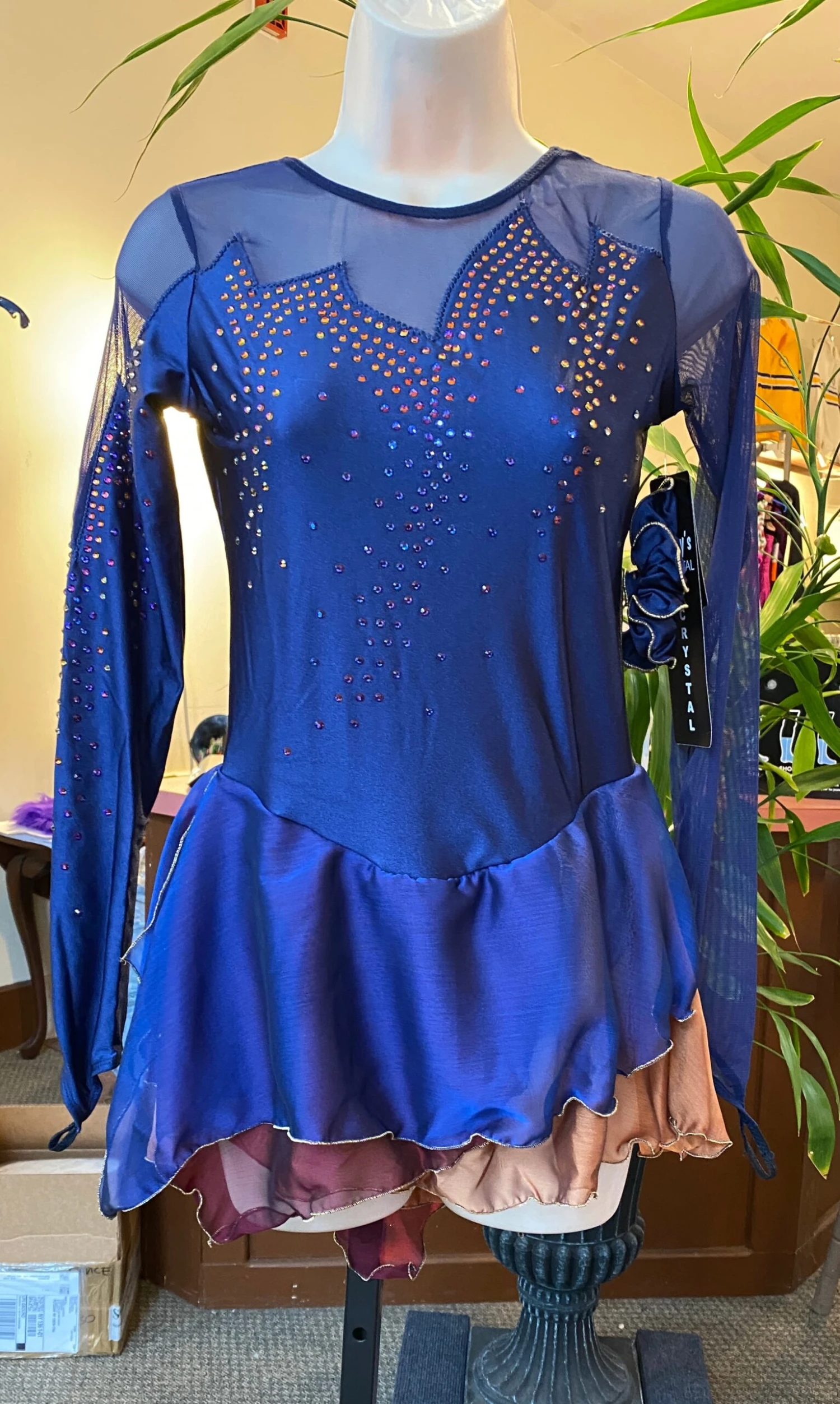 Jerry's Meridian Blue #585 Beaded Skating Dress 3 Jerry's Meridian Blue #585 Beaded Skating Dress