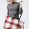 Ready To Ship Buffalo Plaid Tote Bag - Red