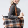 Ready To Ship Buffalo Plaid Tote Bag - Black -Figure Skating Equipment Store IMG 5856