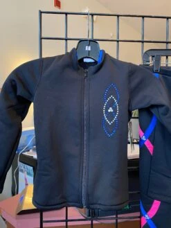 Jerry's Ready To Ship Ribbonette Fleece Crystal Skating Jacket - Royal/Pink -Figure Skating Equipment Store IMG 6981