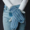 Blue & Light Grey Knit Mittens -Figure Skating Equipment Store IMG 7321