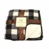 Buffalo Plaid Sherpa Throw Blanket - Black/Ivory -Figure Skating Equipment Store IMG 7404