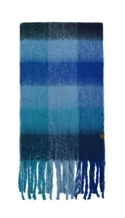 Ready To Ship Plaid Scarf - Blue