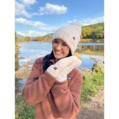 CC Beanie Ready To Ship Hat & Mittens Set - Ivory