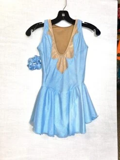 Solitaire Ready To Ship Fancy Cutwork Unbeaded Skating Dress - Light Blue -Figure Skating Equipment Store IMG 8603