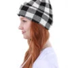Ready To Ship White Buffalo Plaid Beanie -Figure Skating Equipment Store IMG 8604