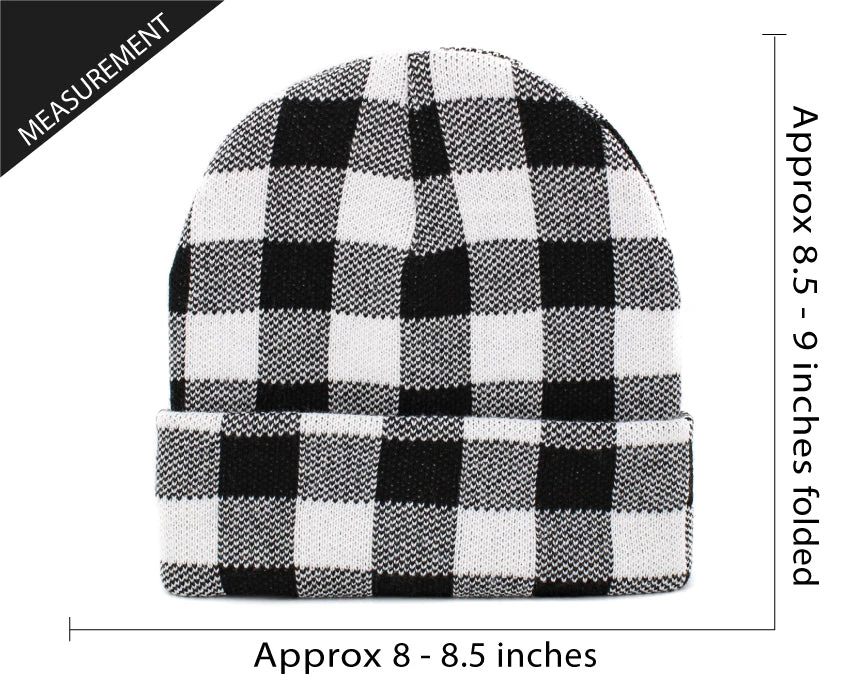 Ready To Ship White Buffalo Plaid Beanie 6 Ready To Ship White Buffalo Plaid Beanie - Image 4