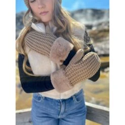 CC Beanie Ready To Ship Waffle Knit Mittens - Mocha
