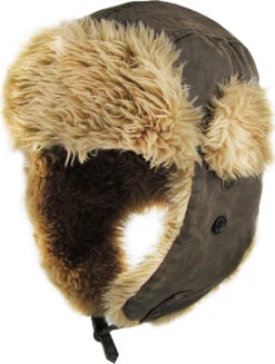 Ready To Ship Dark Brown Canvas Trapper Hat -Figure Skating Equipment Store IMG 8828