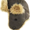 Ready To Ship Dark Brown Canvas Trapper Hat -Figure Skating Equipment Store IMG 8830