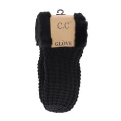 CC Beanie Ready To Ship Waffle Knit Mittens - Black