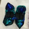 Fuzzy Soakers Ready To Ship Blue/Green Sequin Soakers -Figure Skating Equipment Store IMG 9506