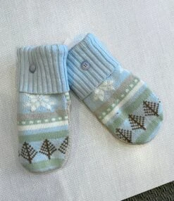 Made Again Upcycled Sweater Mittens - Light Blue