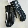 Made Again Upcycled Sweater Mittens - Black Stripe