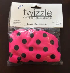 Twizzle Ready To Ship Boot Covers - Adult Hot Pink Dots