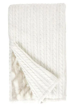 Faux Fur Cable Knit Throw -Figure Skating Equipment Store img 8198