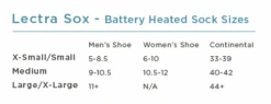 Turtle Fur Ready To Ship Hiker Lectra Heated Socks 8 Turtle Fur Ready To Ship Hiker Lectra Heated Socks -Figure Skating Equipment Store size chart lectra sox
