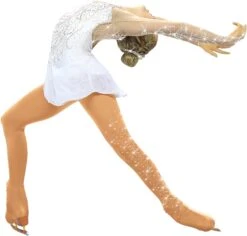 CN Ready To Ship Over The Boot Skating Tights W/ Scattered Crystals